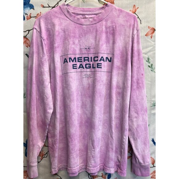 American Eagle Tops - American Eagle Pink Tie Dye Medium Long Sleeve Shirt 100% Cotton